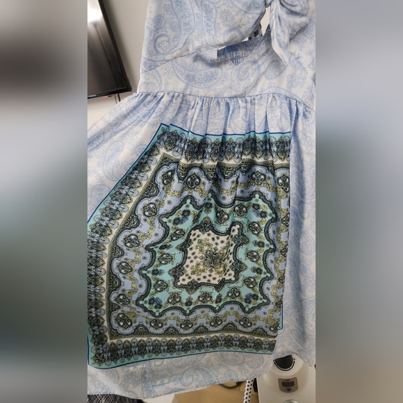 Paisley pastel scarf print summer dress - Picture 4 of 4